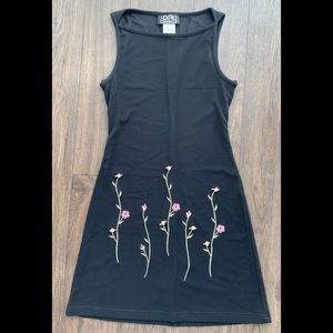 classic a-line mini dress with embroidery